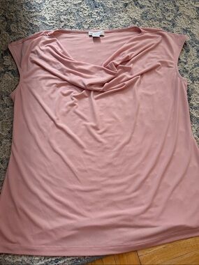Liz Claiborne Blush Pink Cowl-Neck Sleeveless Top